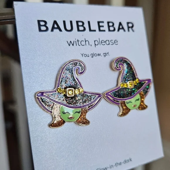 Baublebar Glow in the Dark Witchy Stud Earrings - Picture 2 of 4